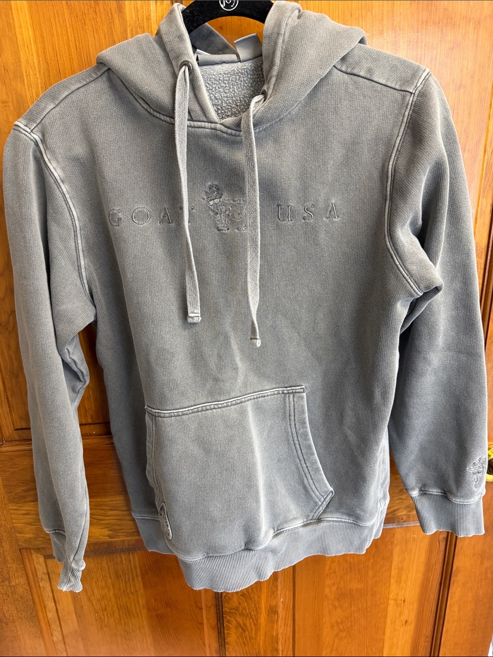 Men's XS Goat USA Gray Pullover Hoodie
